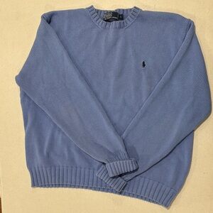 Polo by Ralph Lauren Men's Light Blue Crewneck Sweater